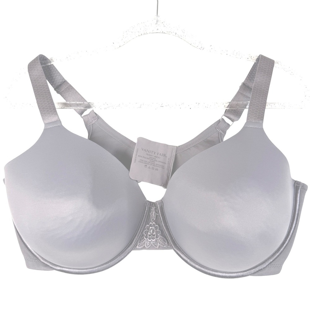 Vanity Fair 76380 Beauty Back Full Figure Underwire Bra Charcoal Gray 40DD